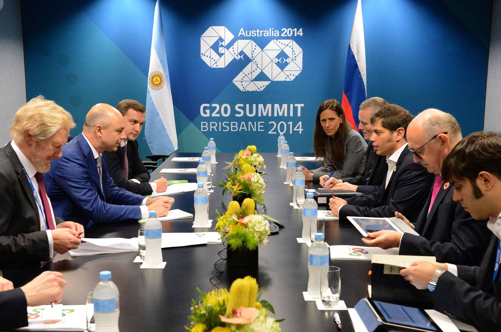El ministro de Economía, Axel Kicillof, y el canciler Héctor Timerman, en la Cumbre del G20